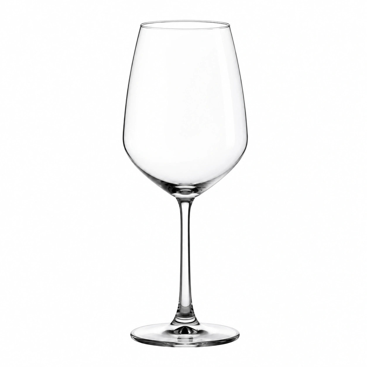 Calice da vino 650 ml in vetro trasparente con stelo lungo