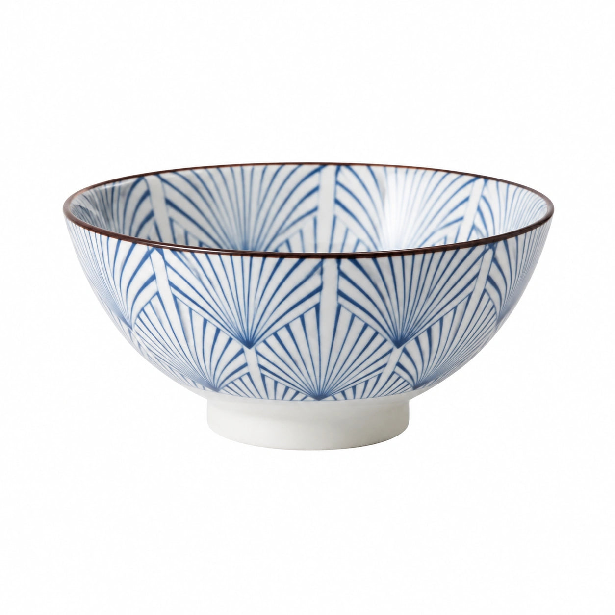 Ciotola in ceramica 20 cm bianca e blu con motivo geometrico per servire