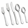 Set di posate 5 pezzi in acciaio inox argento lucido per tavola