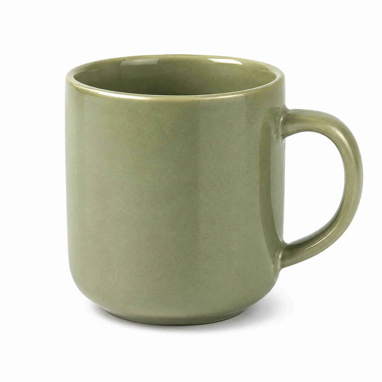 Tazza 350 ml Ø 8.5 x H 10 cm in ceramica verde salvia con manico