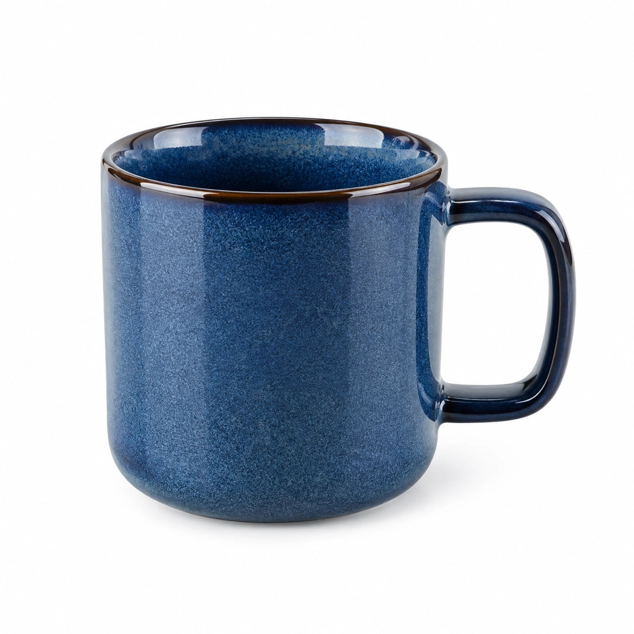 Tazza 400 ml in ceramica blu 9 x 10 cm con manico stile moderno
