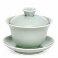 Tazza da tè con coperchio 180 ml in porcellana verde celadon - stile tradizionale