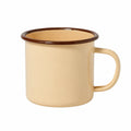 Tazza 400 ml in ceramica beige con bordo marrone stile retrò